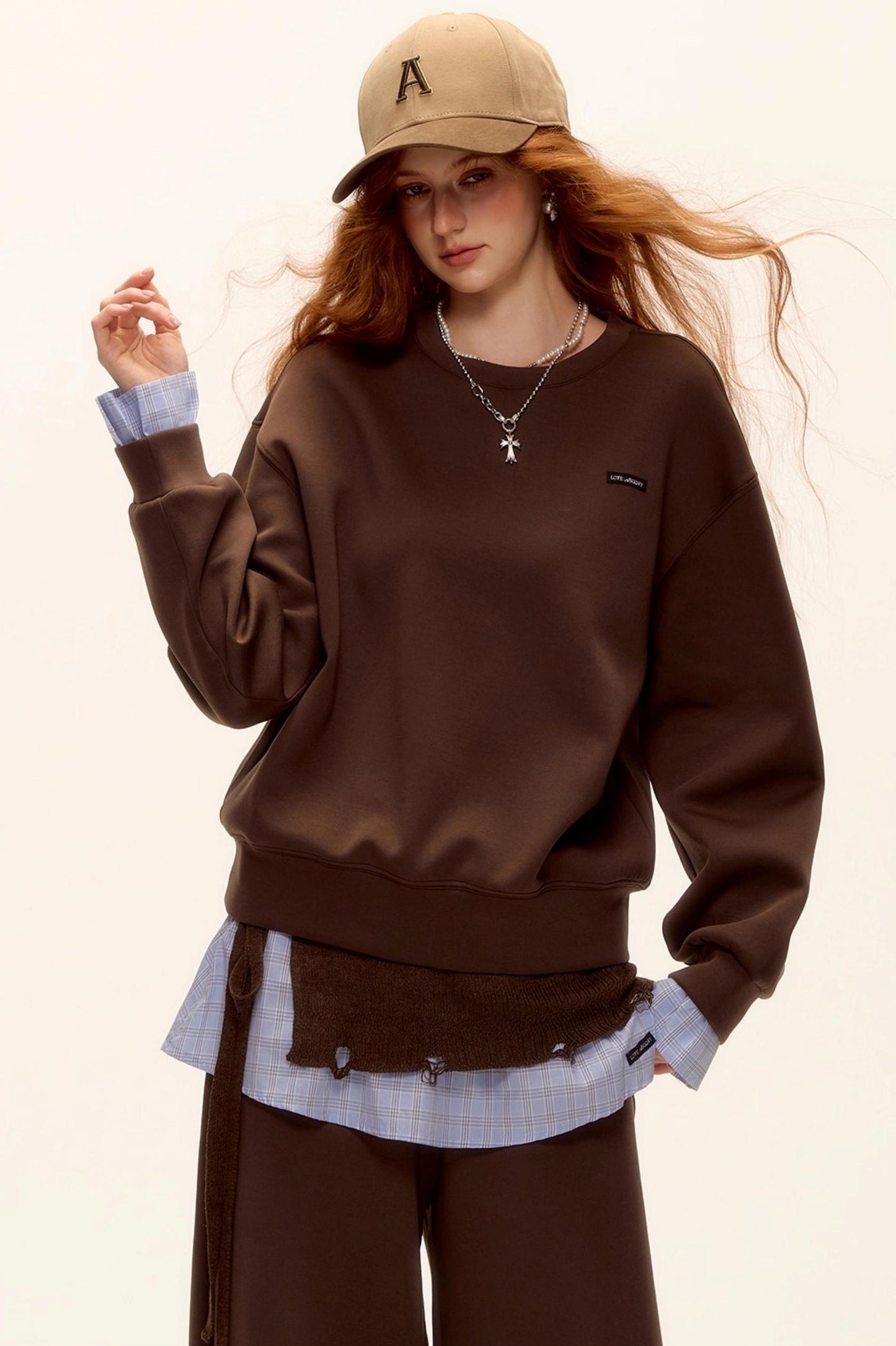 Plaid Patchwork Sweater Set-Up