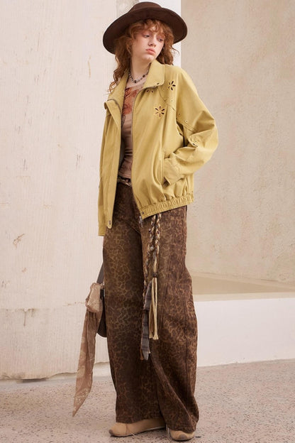 Leopard Split Wide Leg Pants