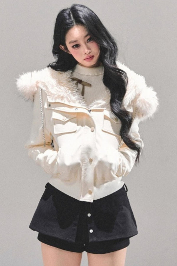 Winter Plush Hooded Coat