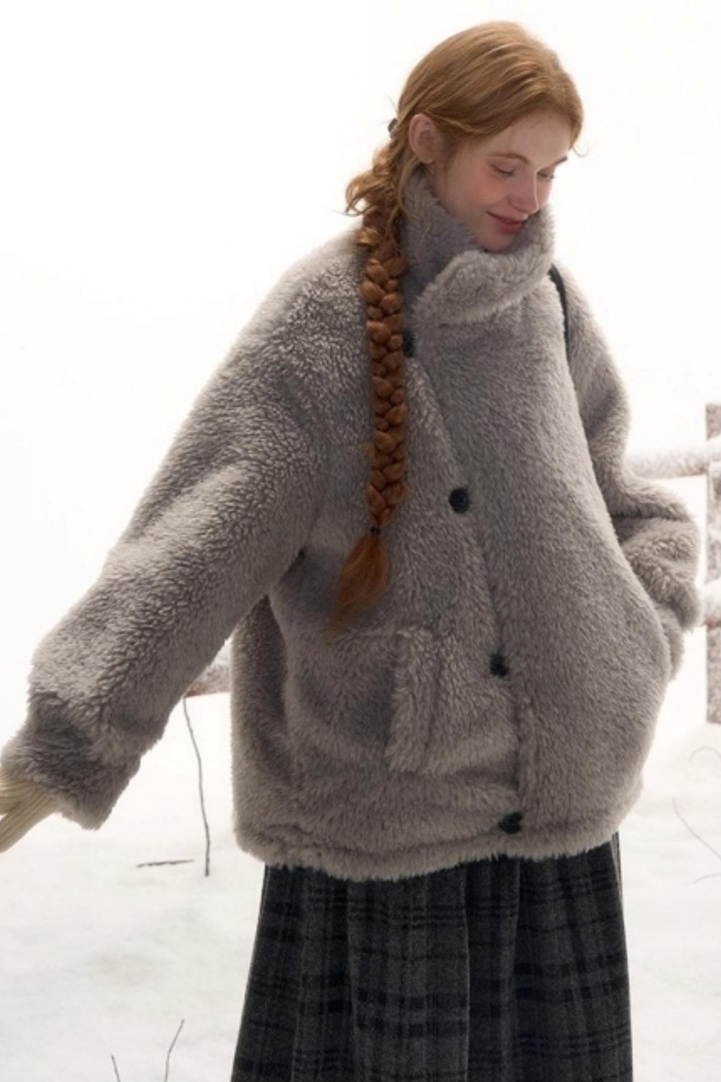 Reversible Plaid Wool Jacket