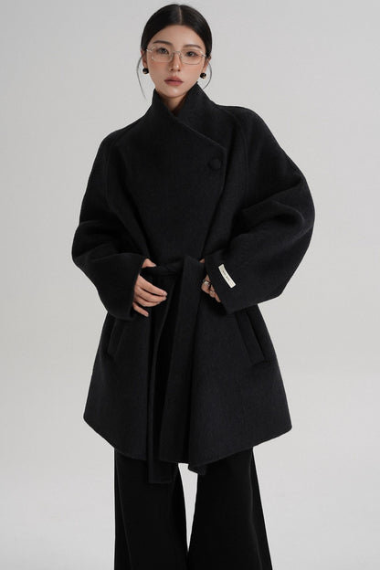Cross-Body Wool Coat