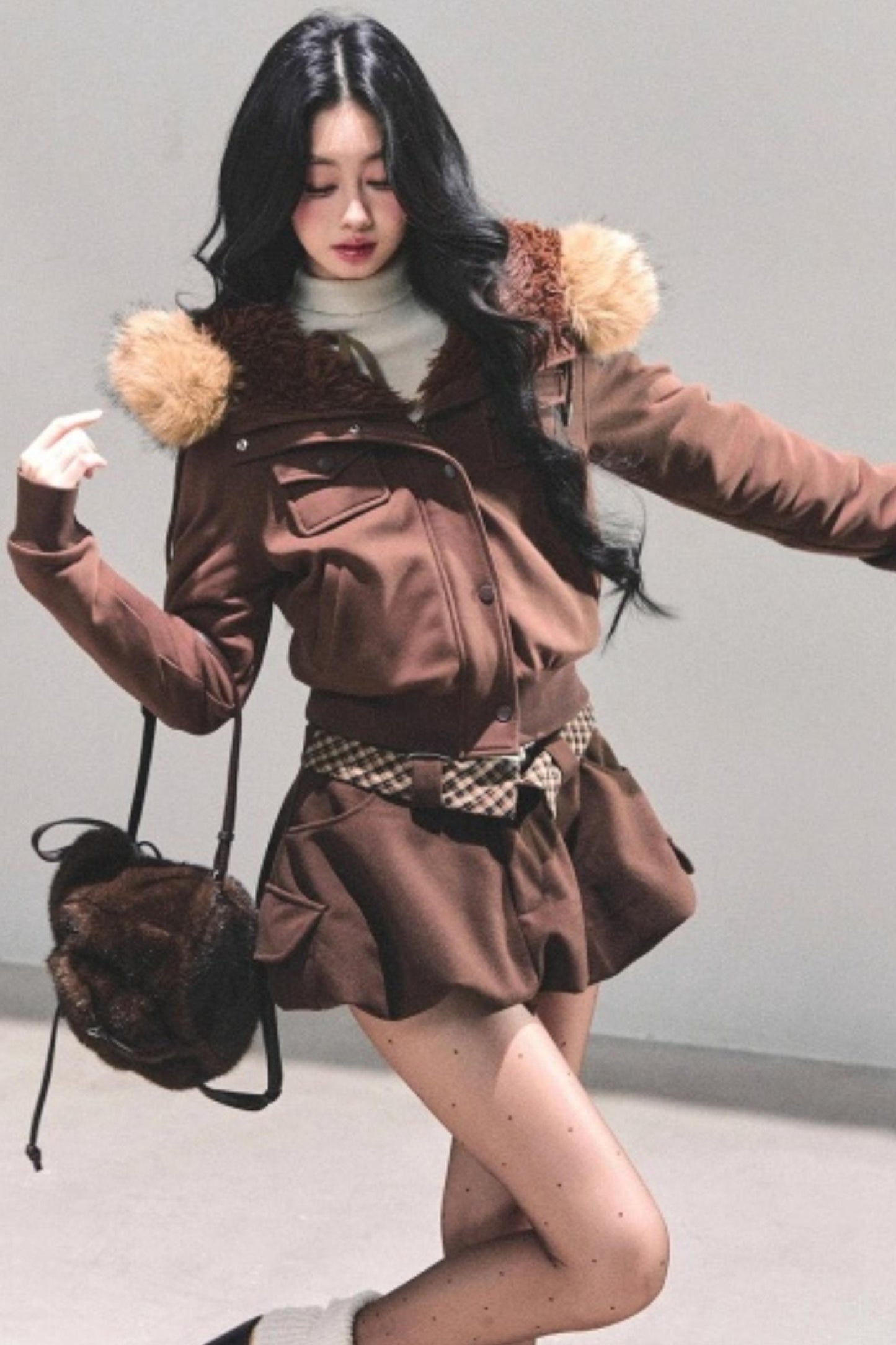 Hooded Faux Fur Winter Coat