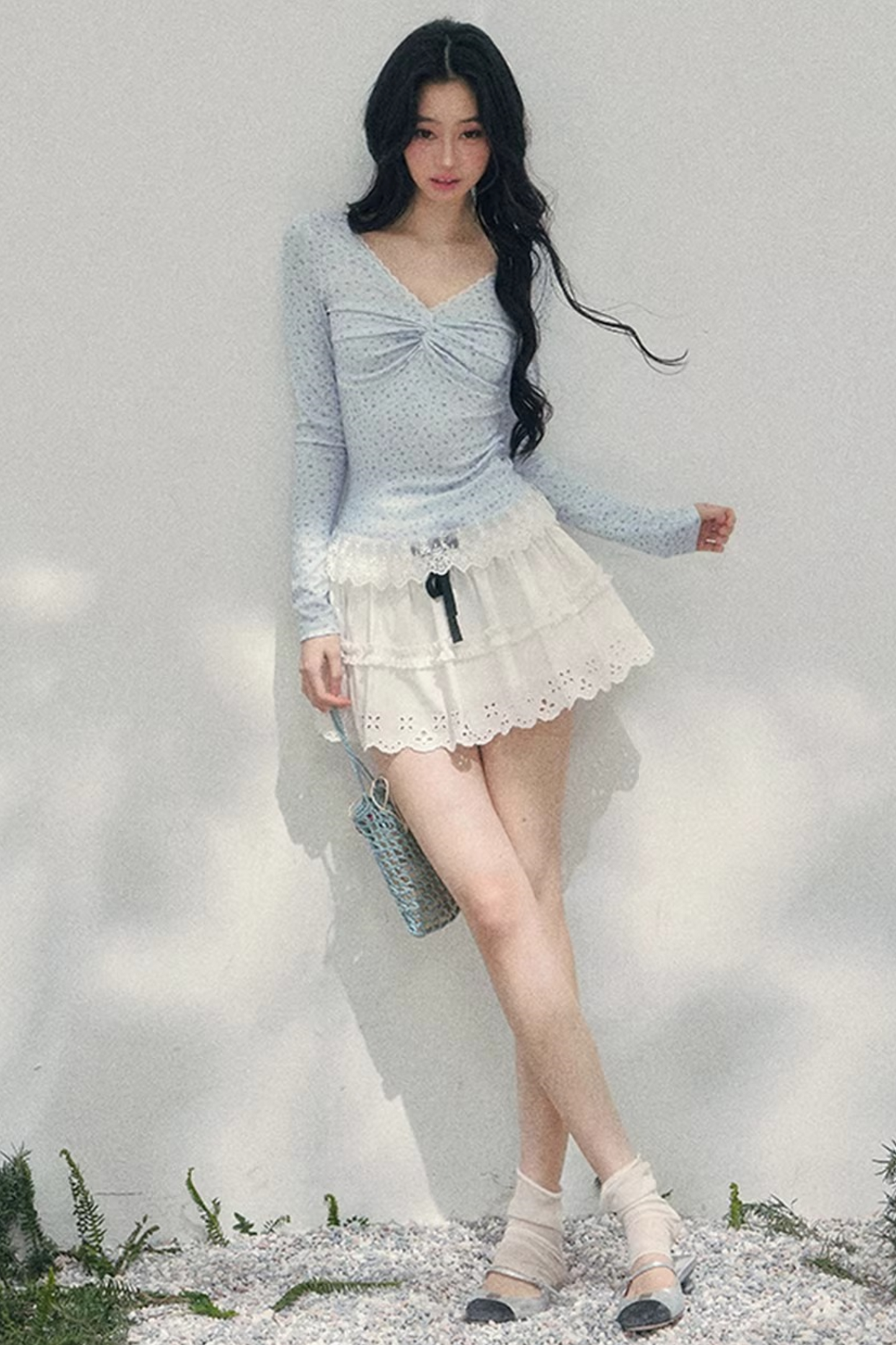 Spring White Half-Skirt