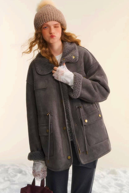 Reversible Lamb Wool Biker Jacket