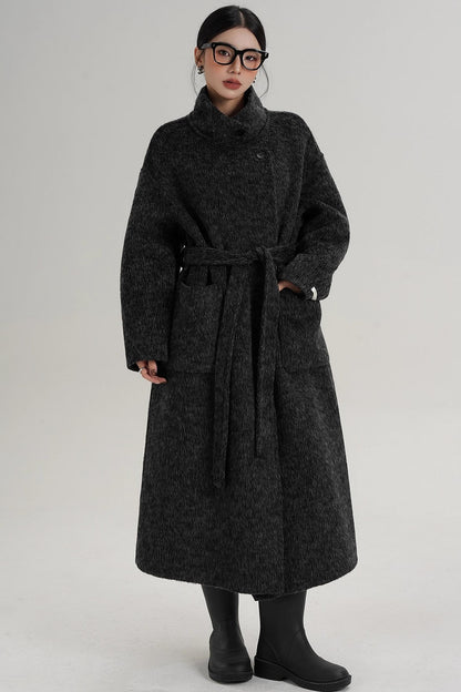 Elegant High-Neck Wool Coat