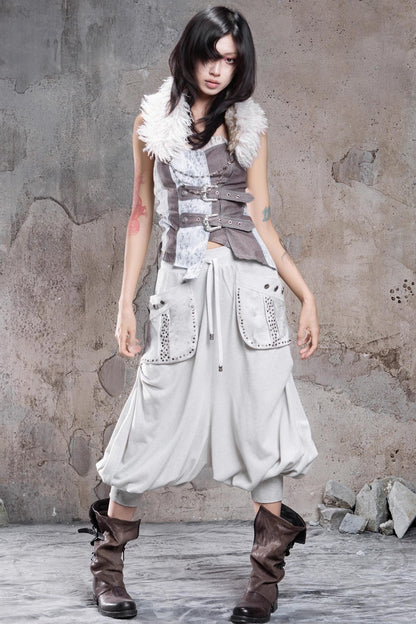 Solid Color Retro Punk Pants