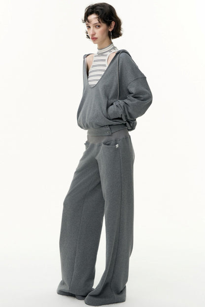 Layered Hooded Sweatshirt Set-Up