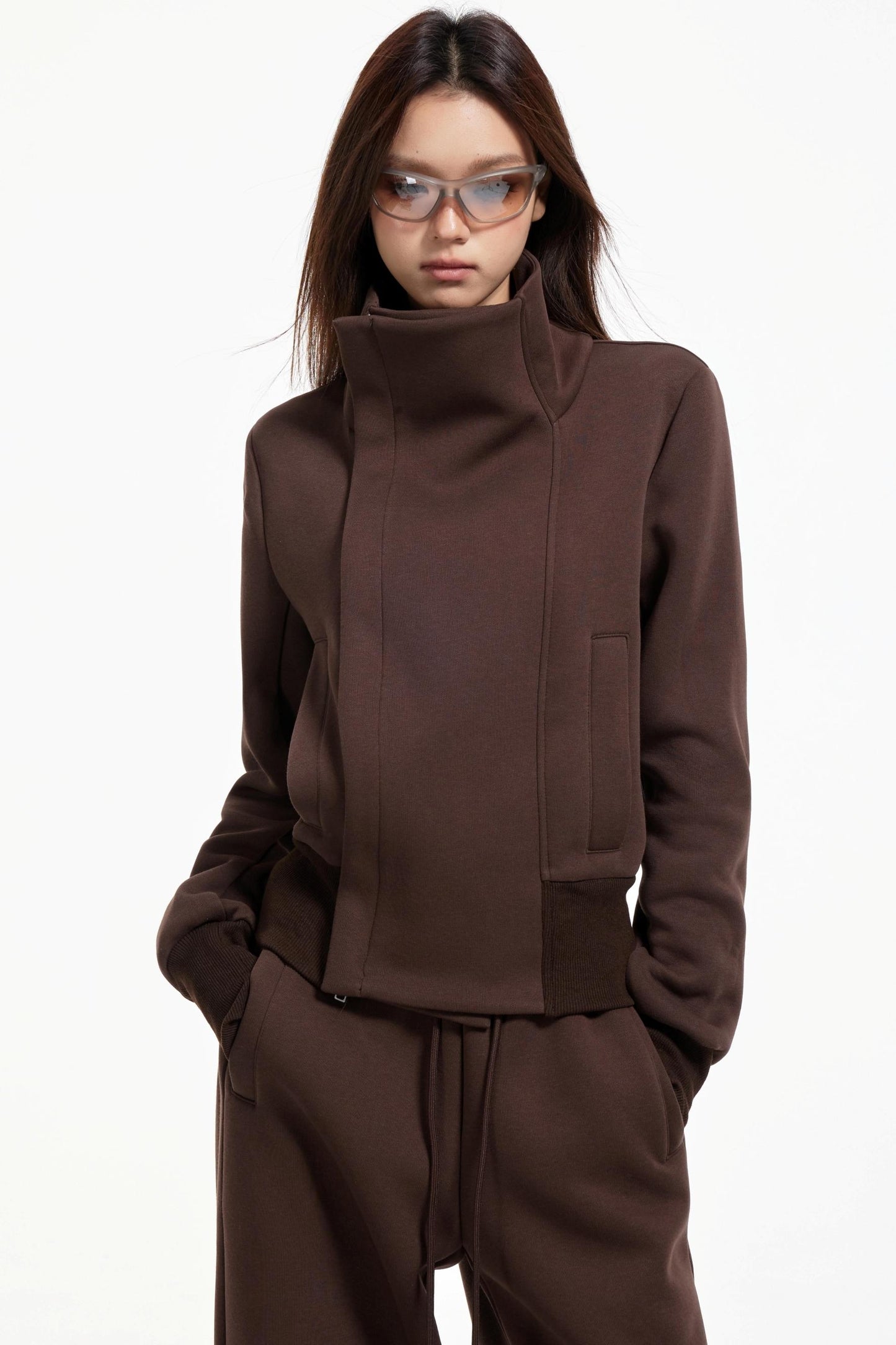 High Collar Slim Jacket Set-Up