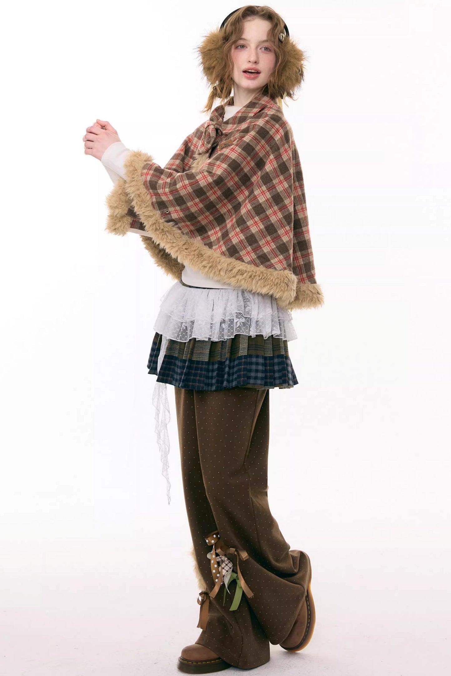 Fairy Tale Plaid Cape Coat