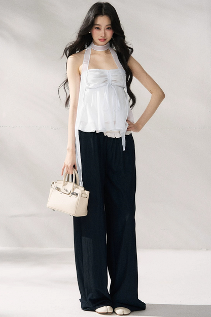 Two-Tone Halter Tube Top