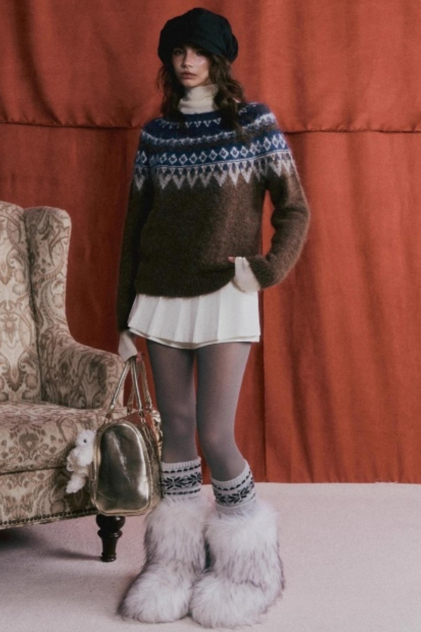 Wool Blend Fair Isle Sweater
