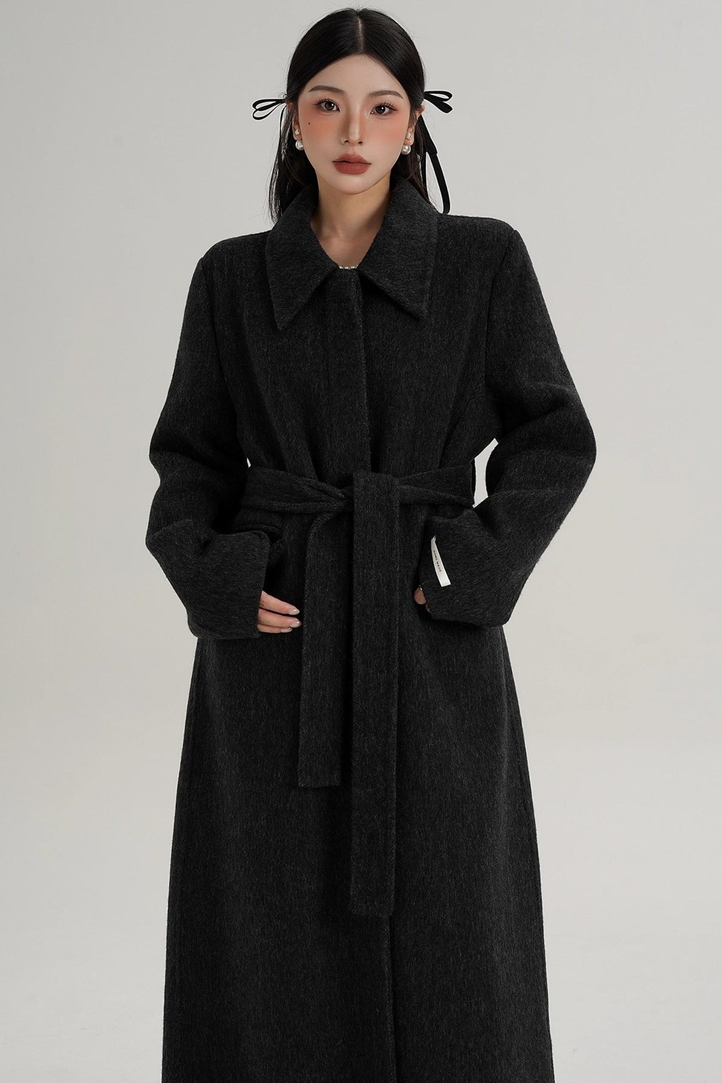 Elegant Extra-Long Wool Coat