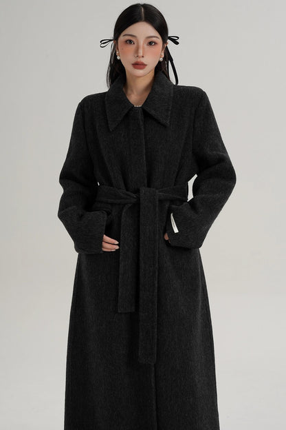 Elegant Extra-Long Wool Coat