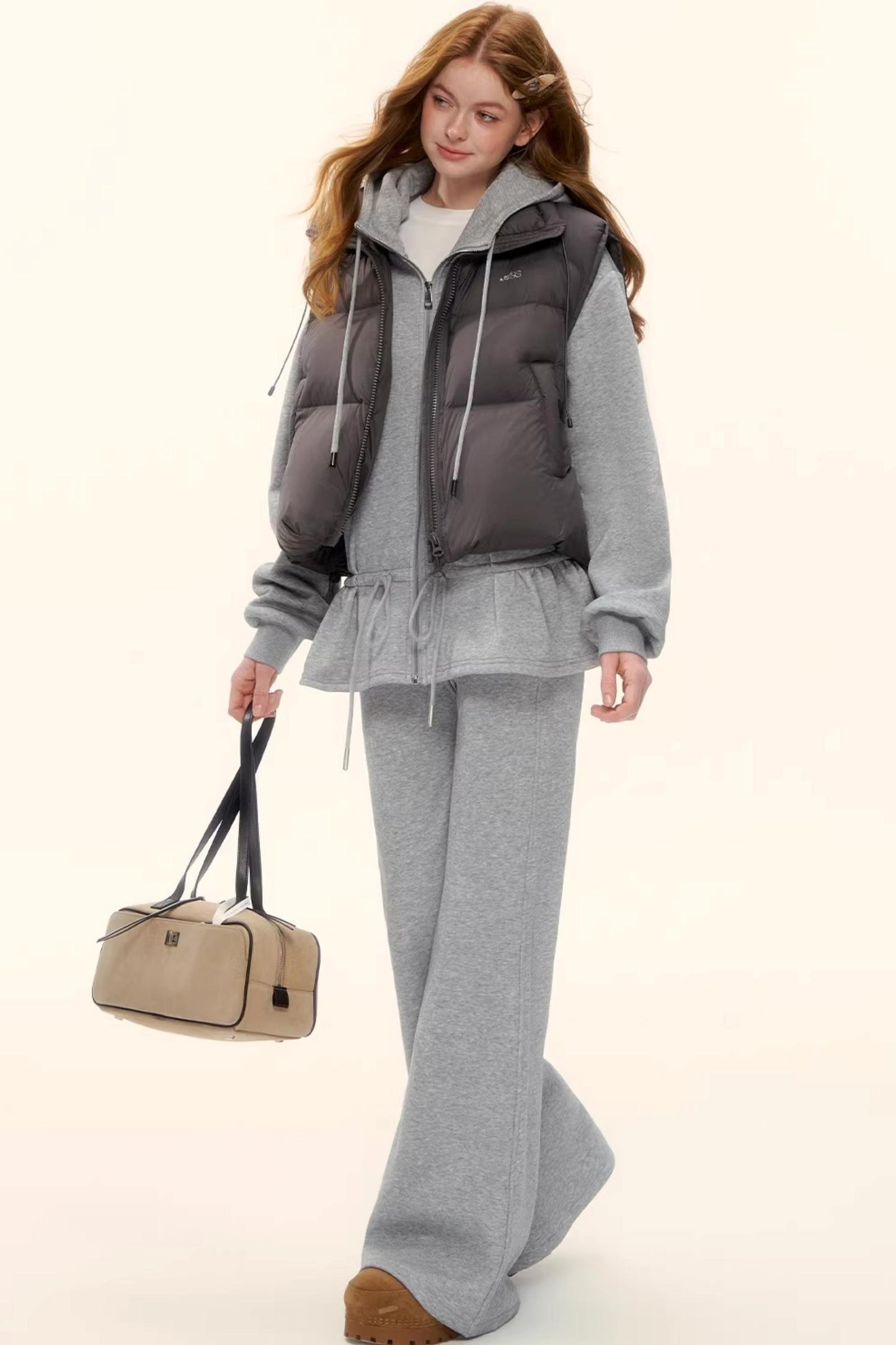 Fleece-Lined Flared Casual Pants