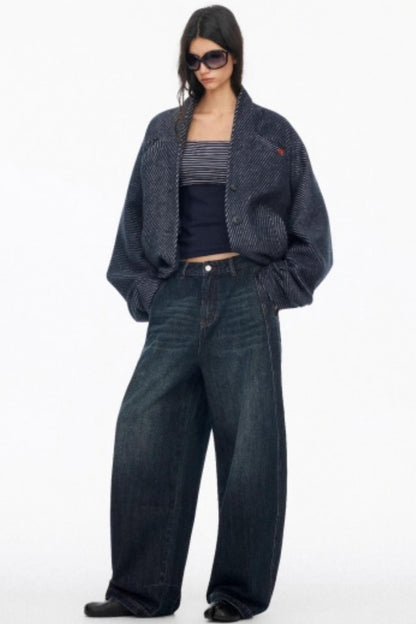 Distressed Cat Whiskers Straight Jeans