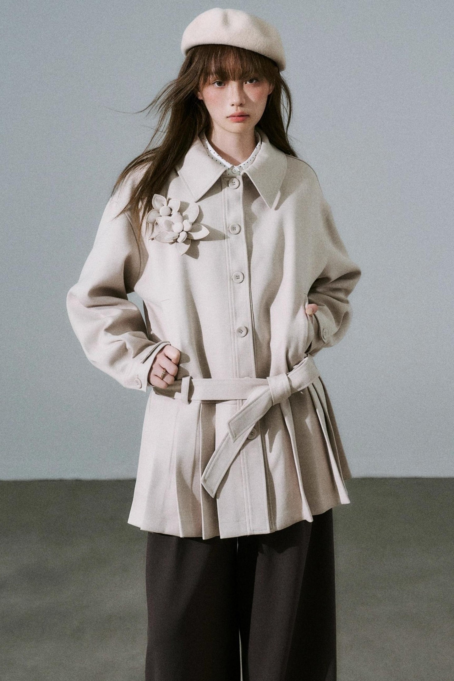 Forest Tencel Wool Trench Coat