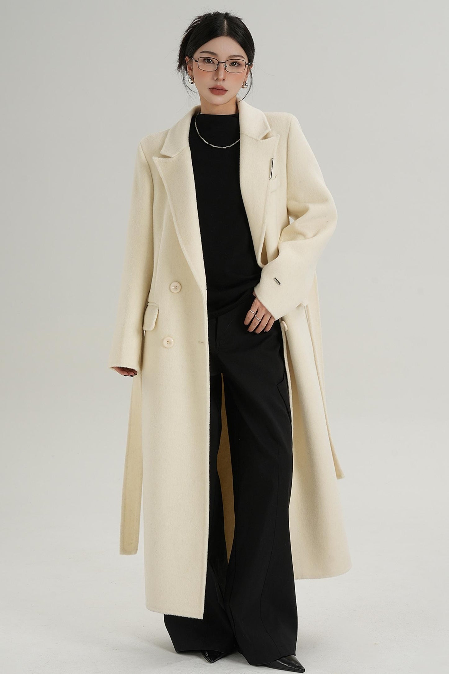 Wool Elegance Long Trench Coat