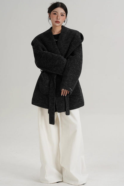 Autumn Hooded Woolen Coat