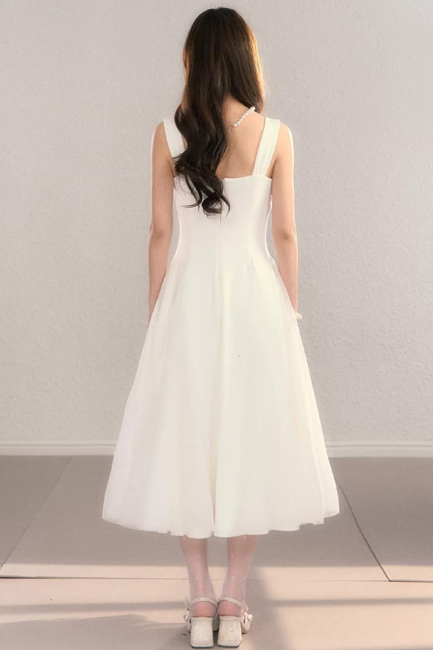 White Moonlight Suspender Dress