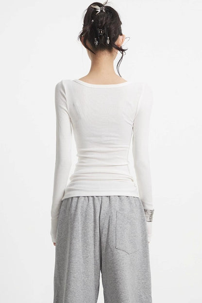 Slim Knit Long Sleeve Shirt