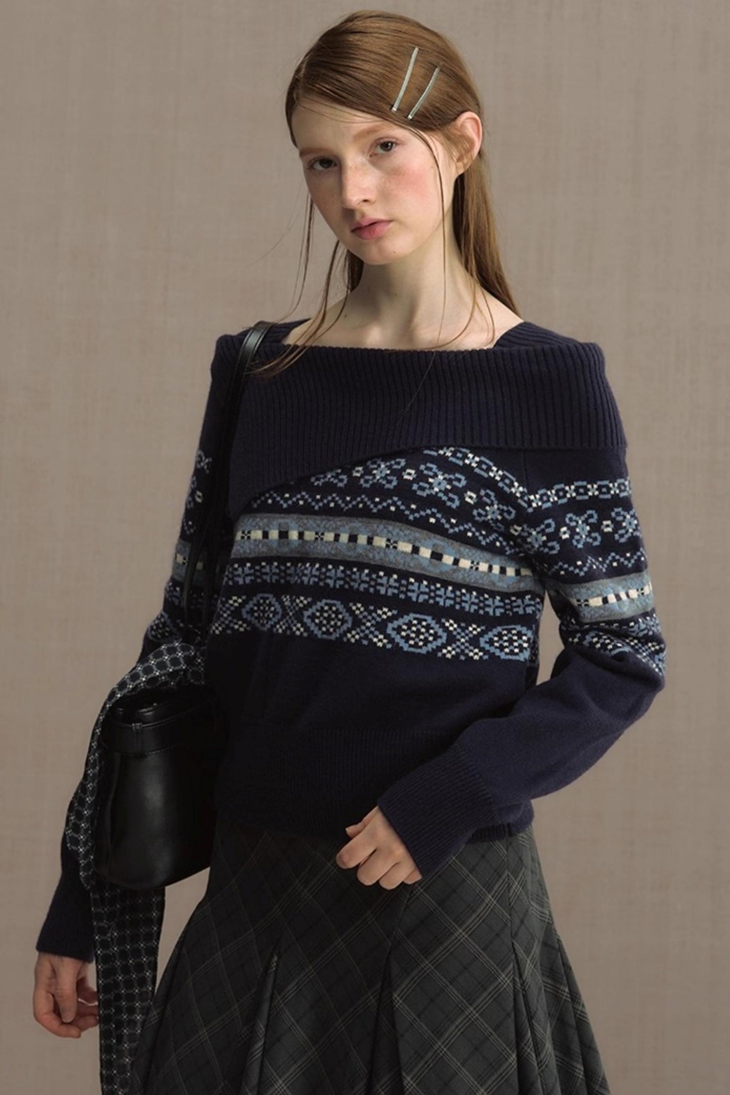Nordic Preppy Style Fair Isle Sweater