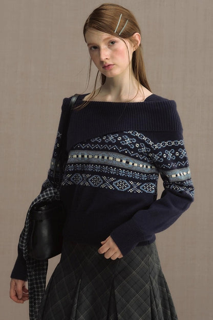 Nordic Preppy Style Fair Isle Sweater