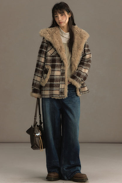 Fuji Plaid Woolen Jacket