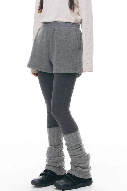 Patchwork Tweed Bootcut Shorts