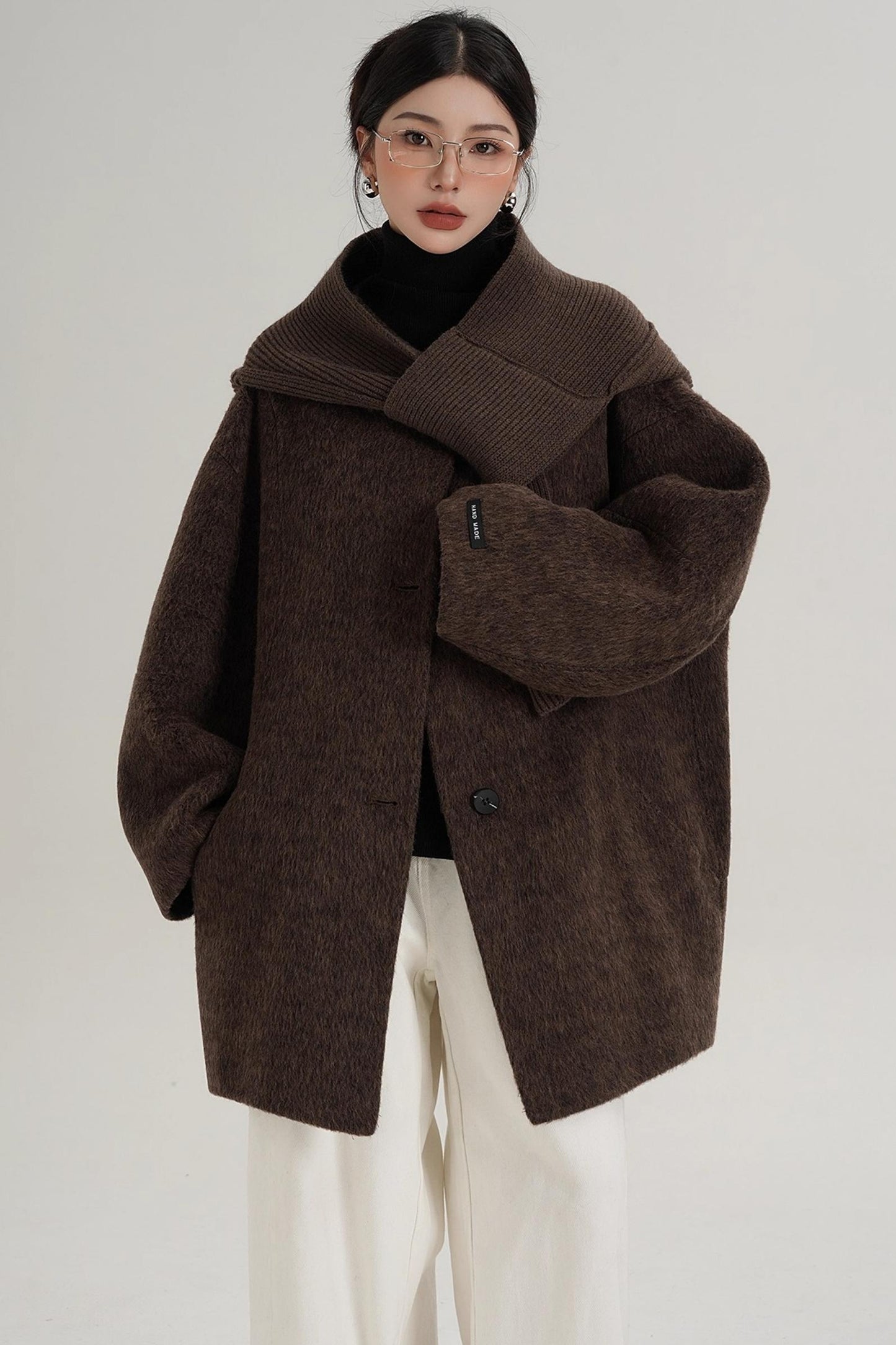 Elegant Chestnut Wool Coat