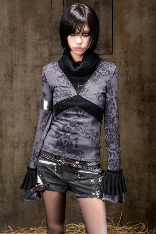 Retro Color-Block Knit Top