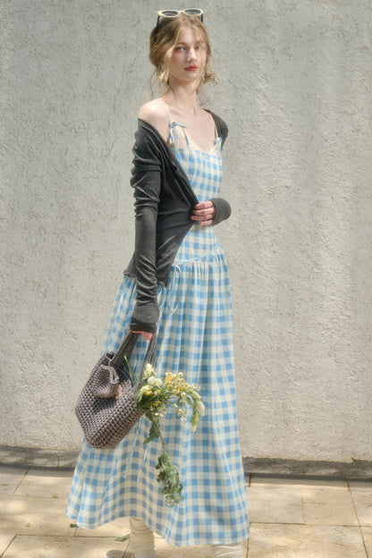 Galaxy Blue Pleated Sundress