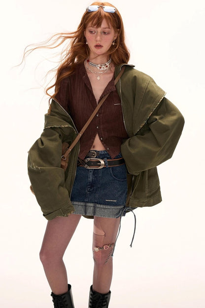 Striped Knit Multi-Button Cardigan