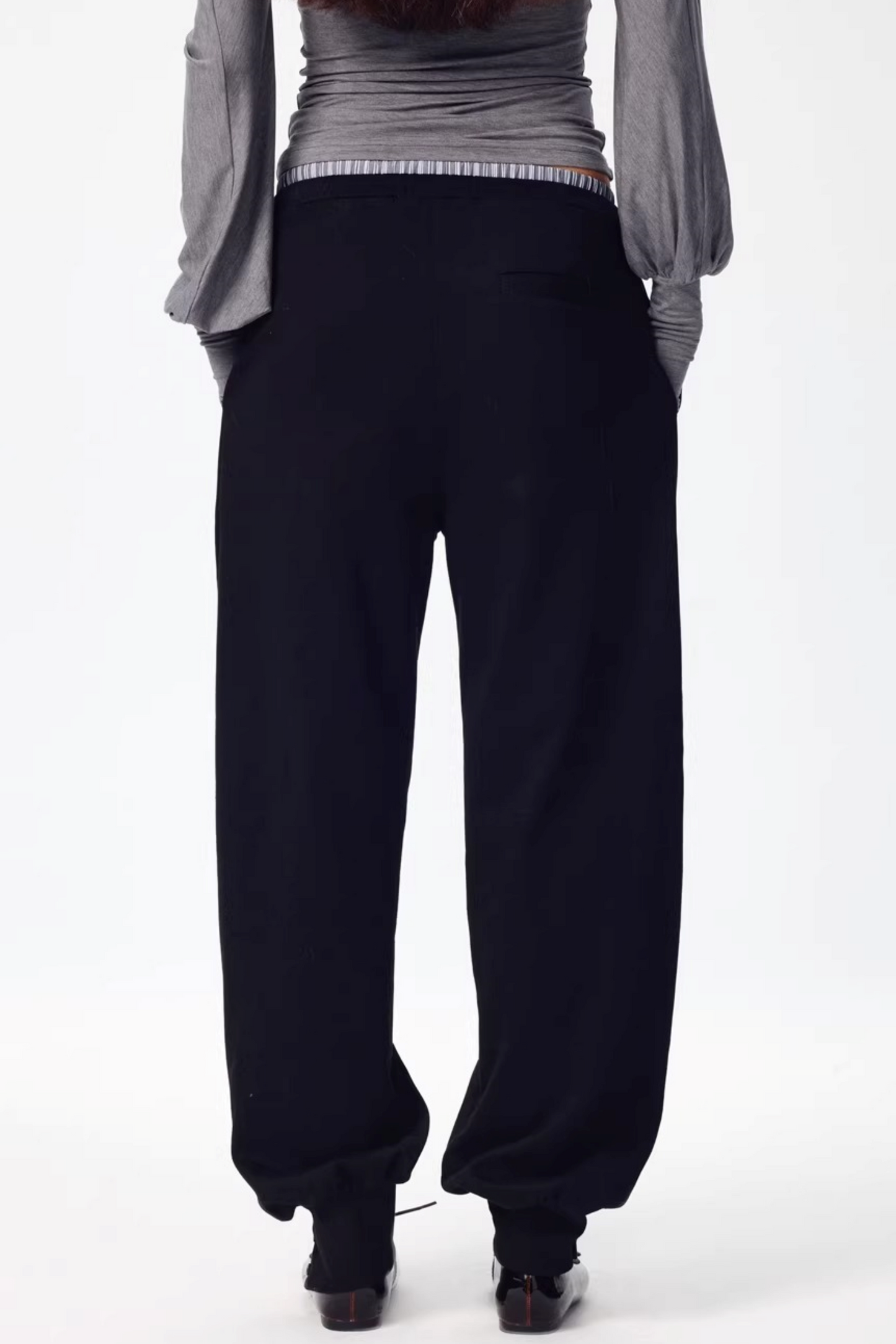 Patchwork Double Waistband Jogger Pants