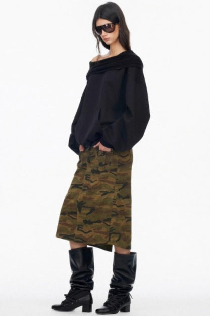 Vintage Camouflage Slimming Mermaid Skirt