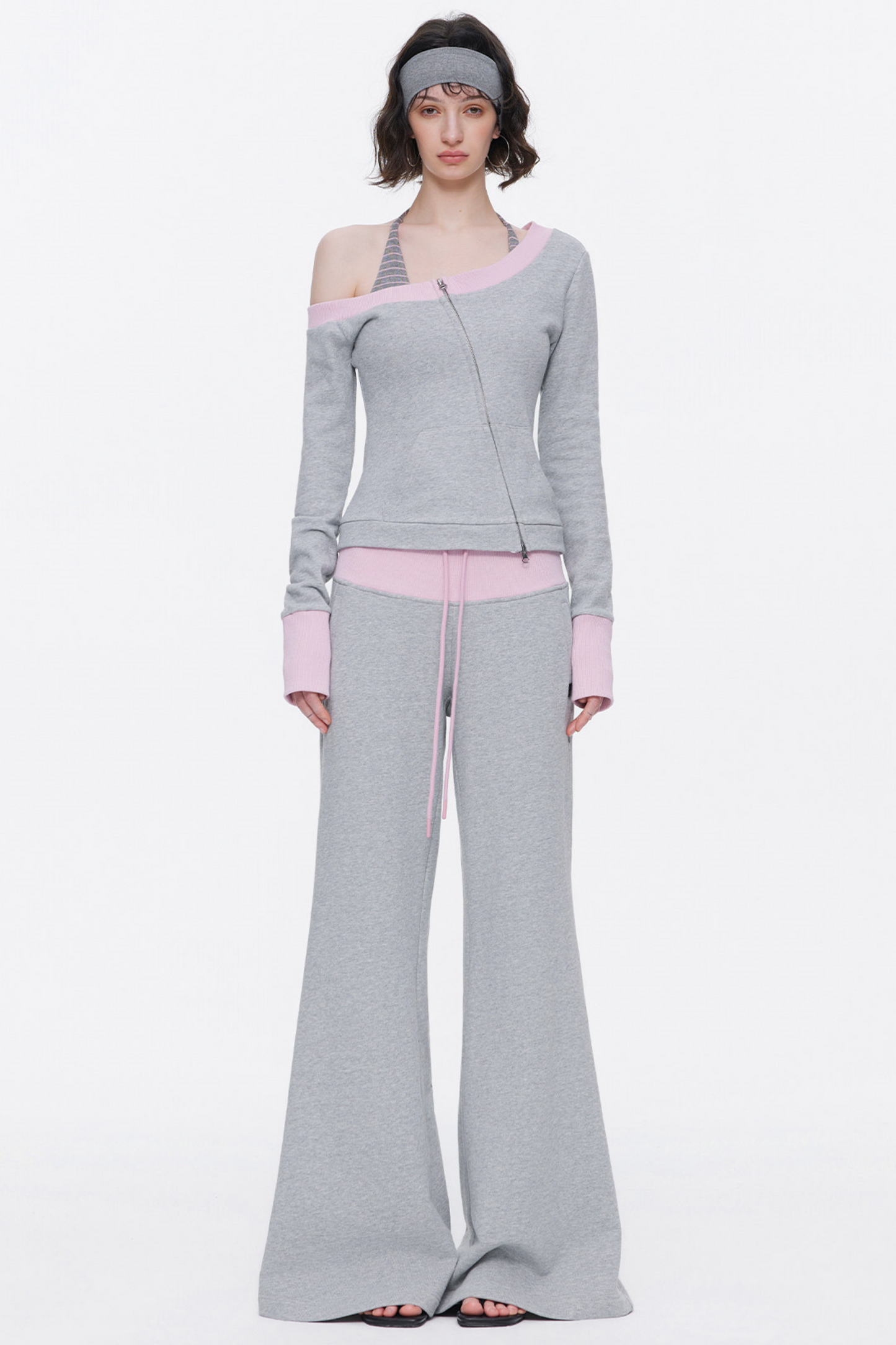 One-Shoulder Color-Blocked Top Set-Up