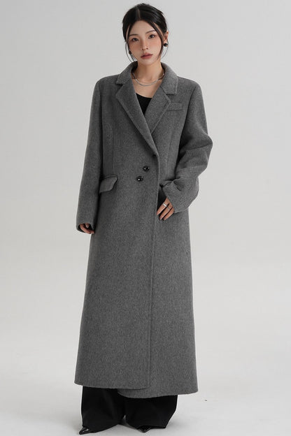 Reversible Long Shoulder Wool Coat