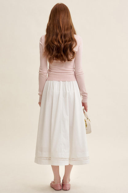 Romantic Navy Knit Shawl Top