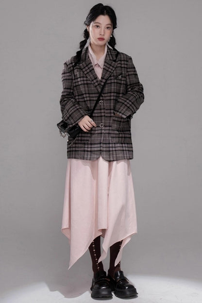 Berry Purple Chimney Collar Shirt Set-Up