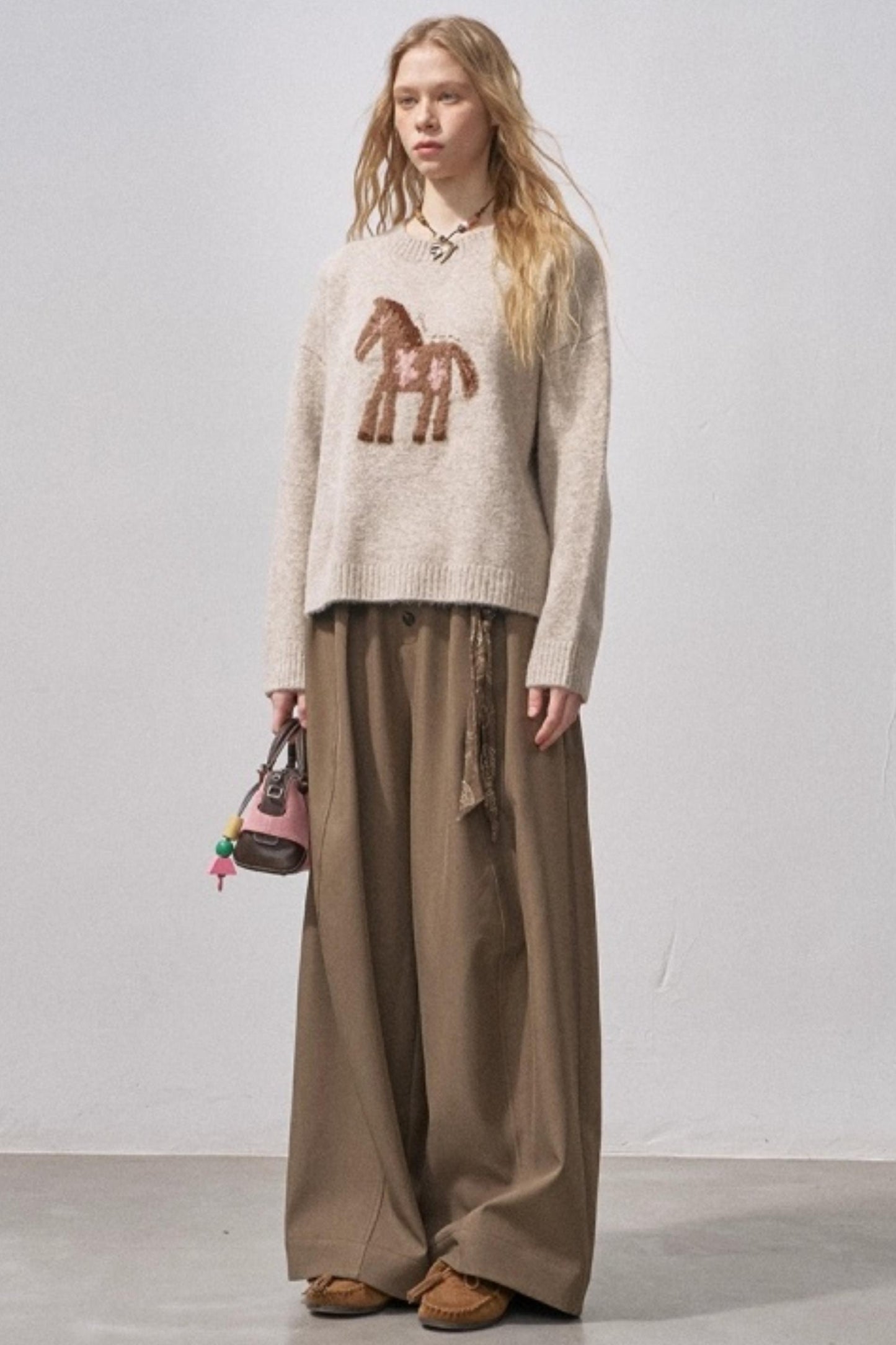 Floral Pony Festive Sweater