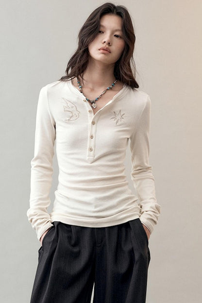 Feather Shadow Stars Slim T-Shirt