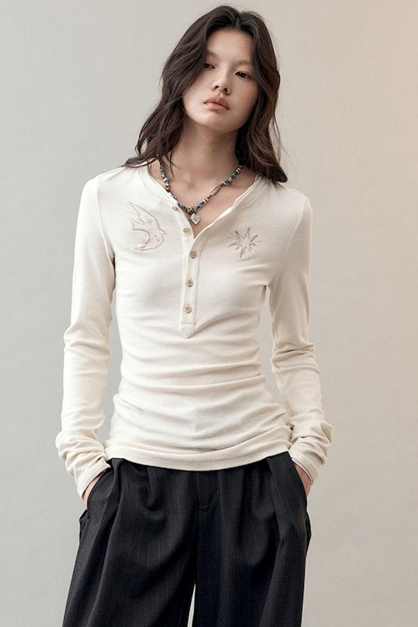 Feather Shadow Stars Slim T-Shirt