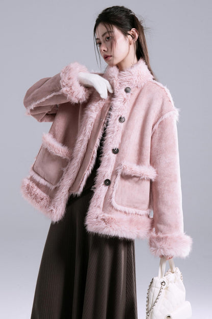 Frost Gray Reversible Fur Jacket