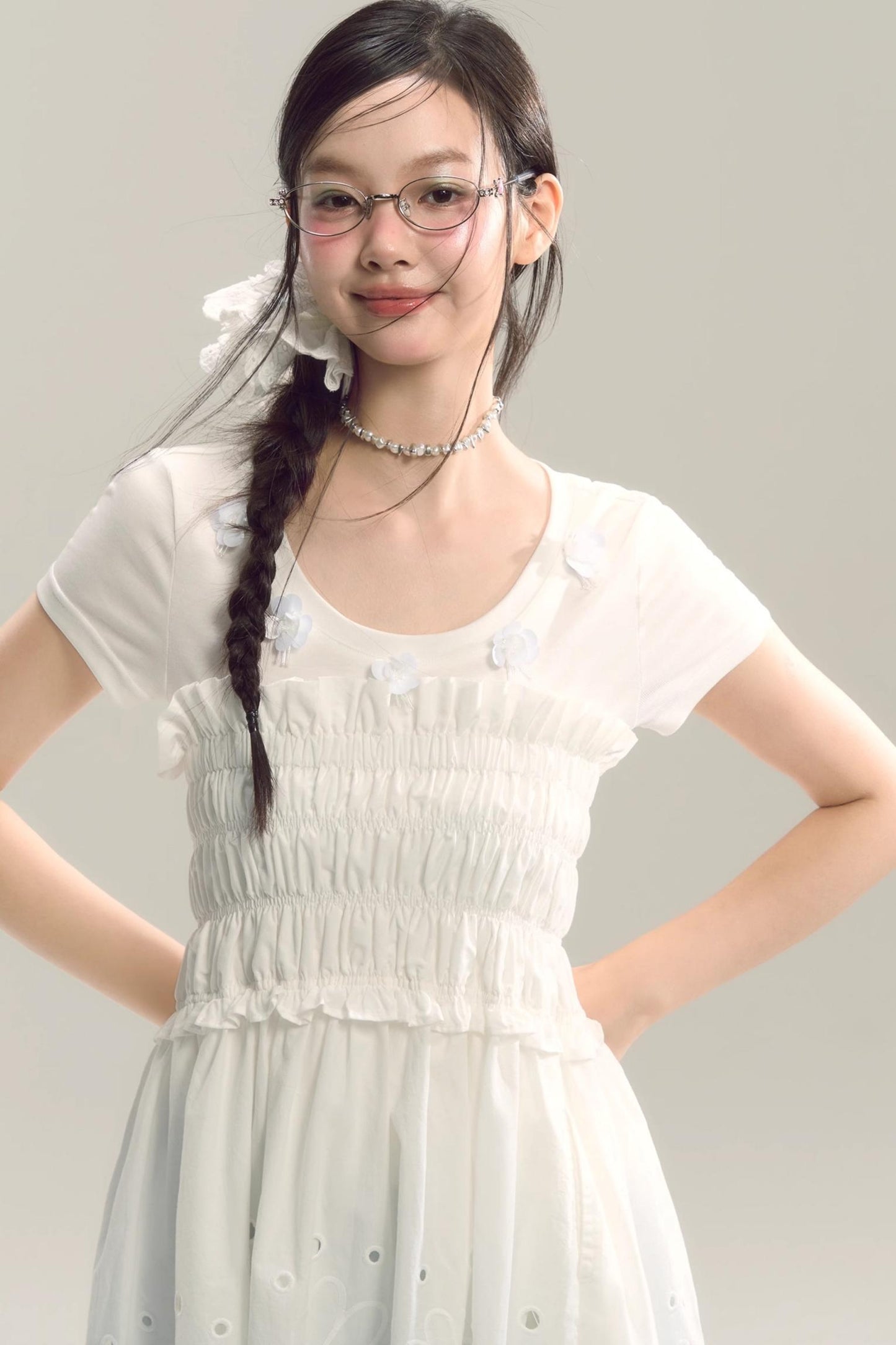 Whispering Daisy Asymmetrical Skirt Top