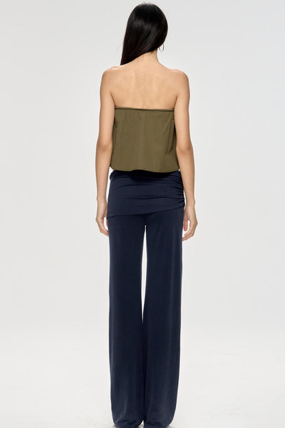 Bright Blue Backless Plunge Top