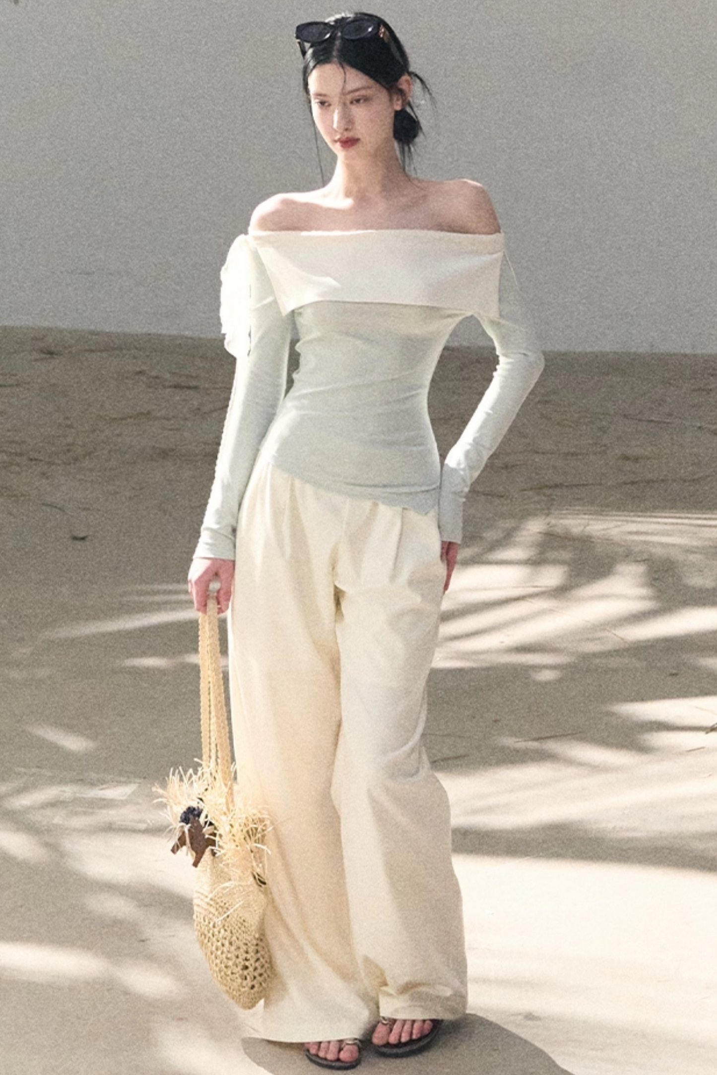 Sicilian Lace Knit Top Pants Set