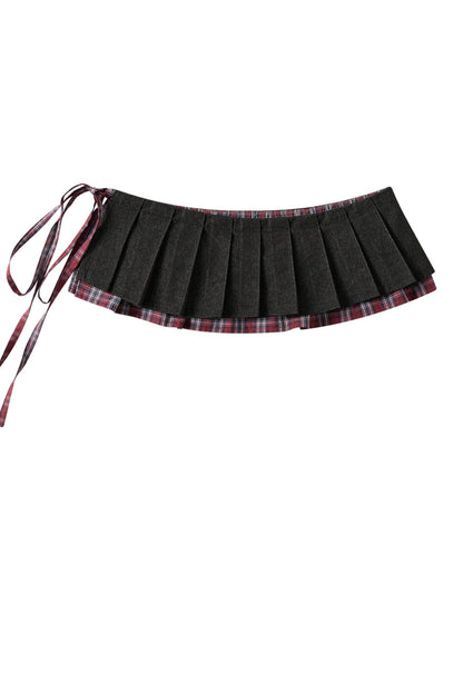 Separate Fart Curtains With Plaid Halter Skirt Set