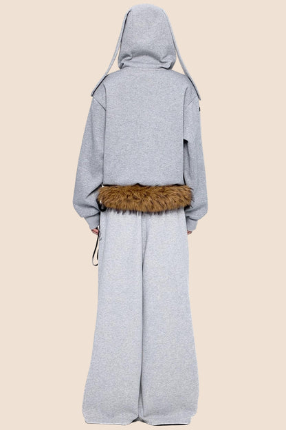 Retro Rabbit Drawstring Hoodie