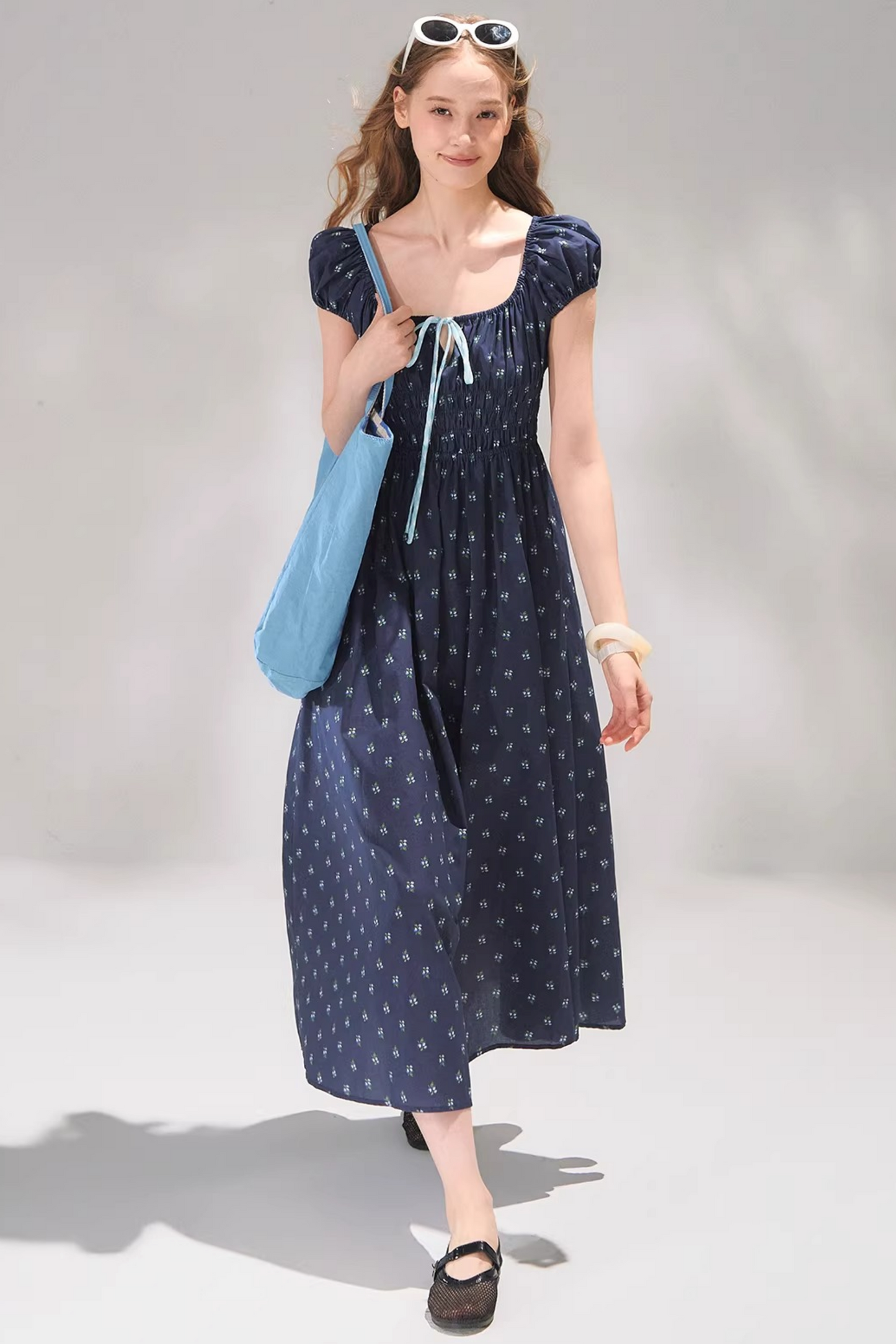 Floral Bow Long Dress