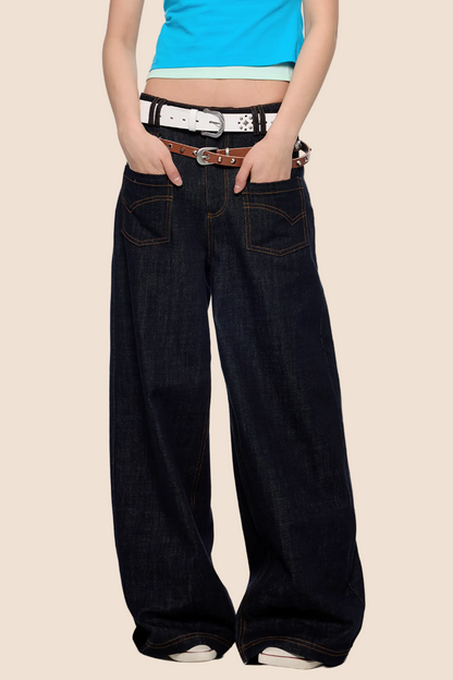 Wide-Shoulder Denim Jacket Set-Up