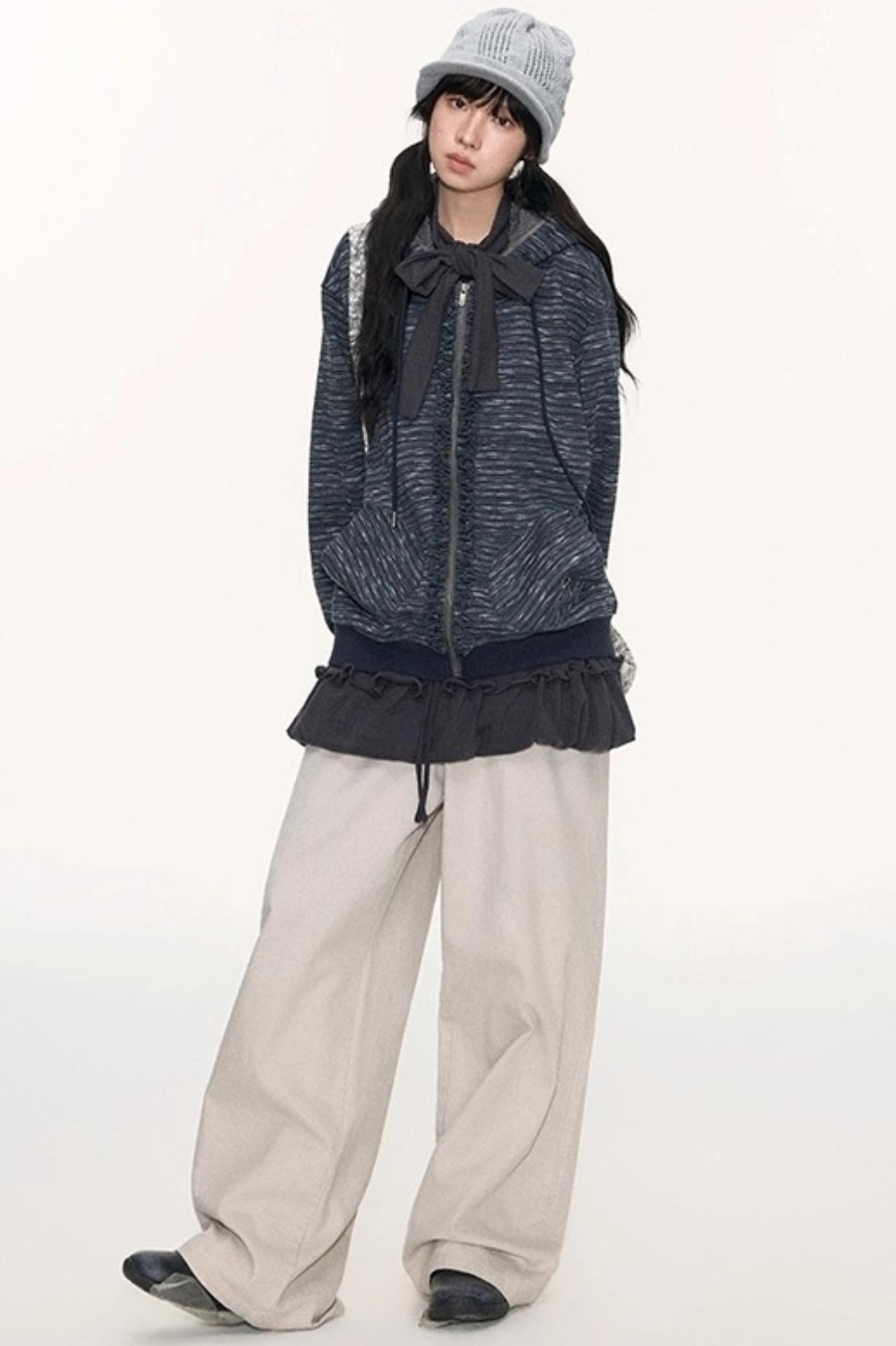 Fungus Edge Lambswool Hooded Cardigan